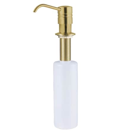 SD2617 Straight Nozzle Metal Soap Dispenser, Brushed Brass